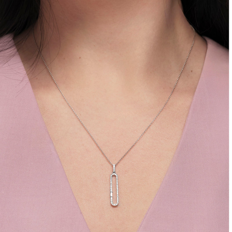 Liberty | 9ct White Gold 0.25ct tw. Lab Grown Diamond Paperclip Necklace