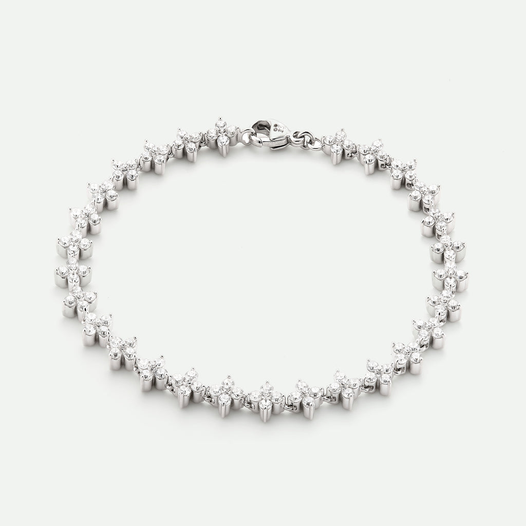 #Victoria | 9ct White Gold 3ct tw Lab Grown Flower Bracelet