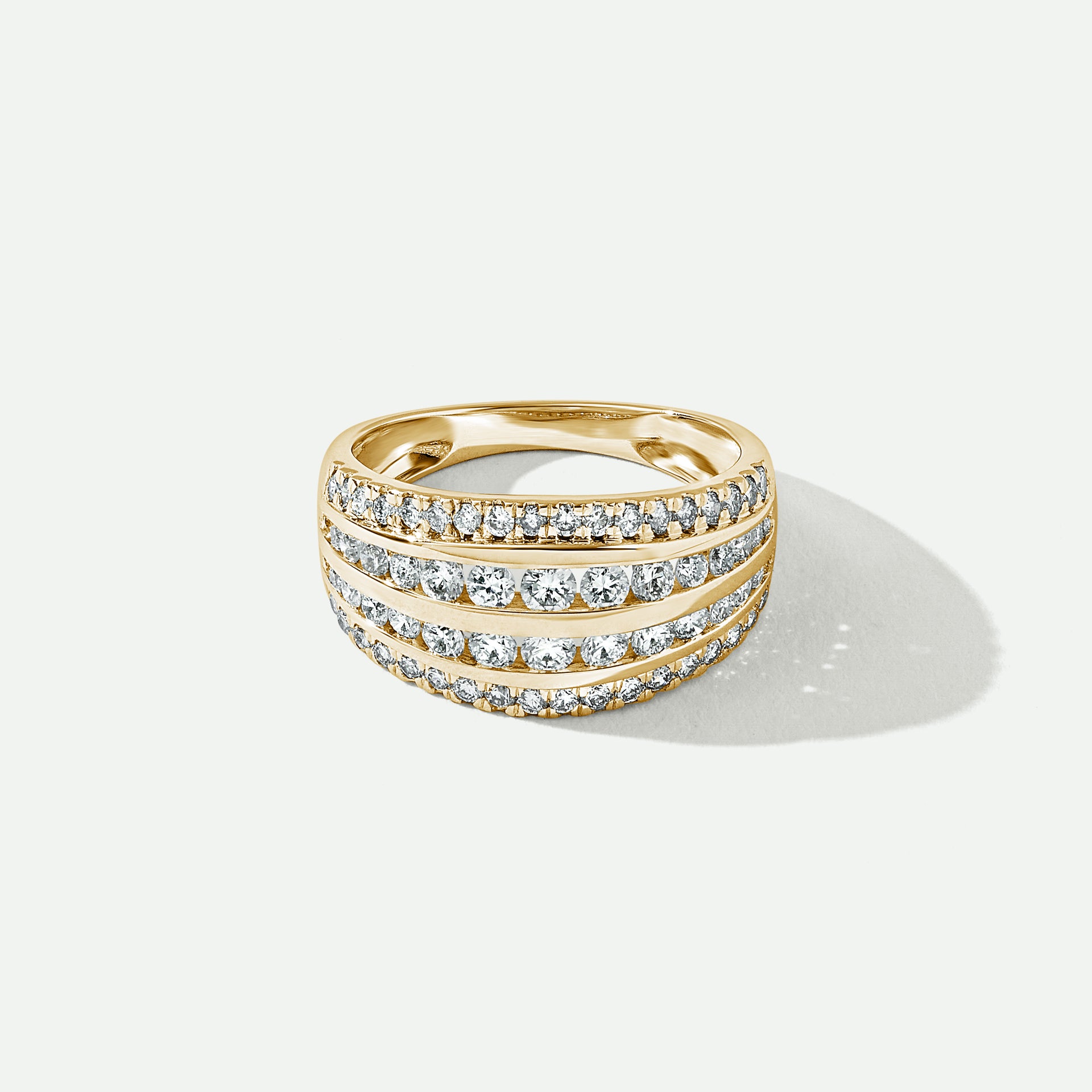 Poppy | 9ct Yellow Gold 1.00ct tw  Lab Grown Diamond Wide Band Ring