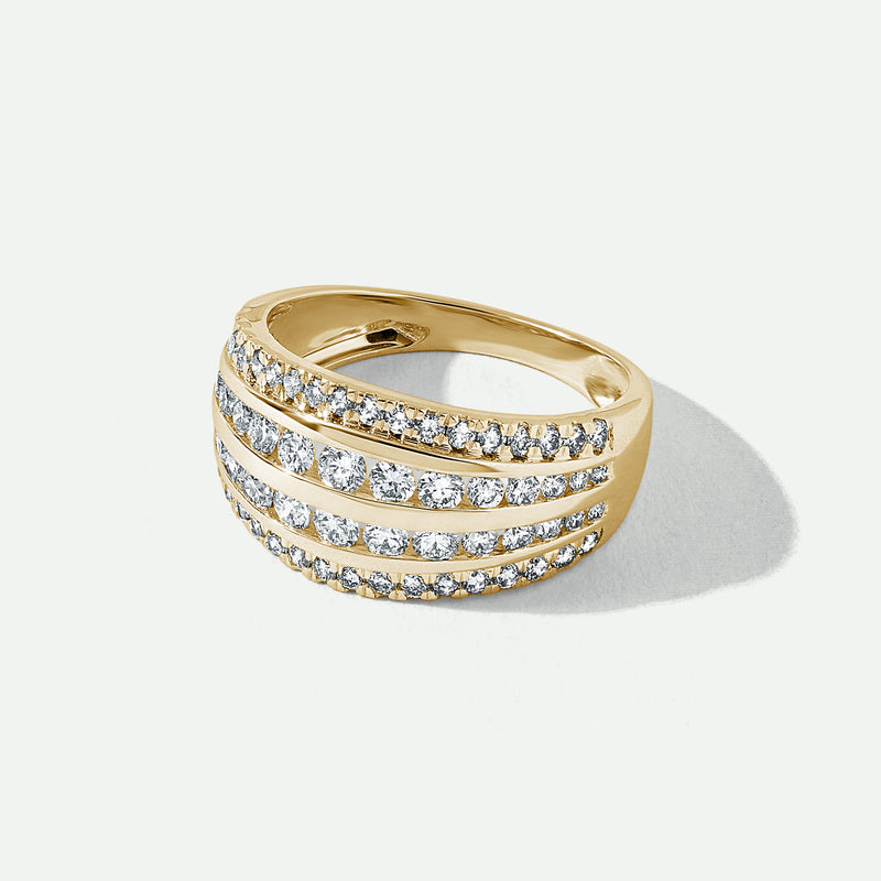 Poppy | 9ct Yellow Gold 1.00ct tw  Lab Grown Diamond Wide Band Ring