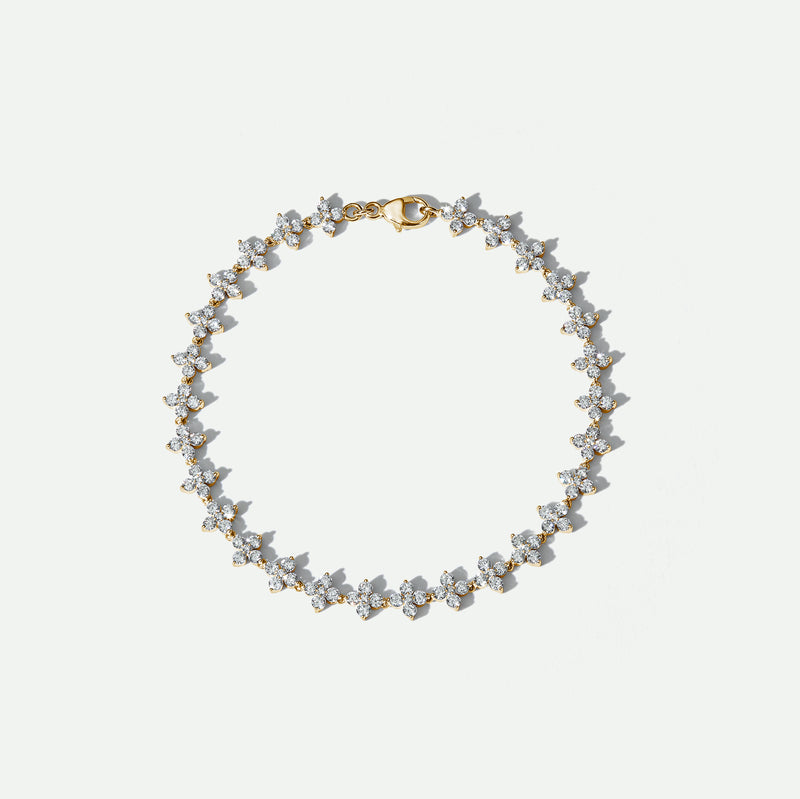 Victoria | 9ct Yellow Gold 3ct tw  Lab Grown Flower Bracelet