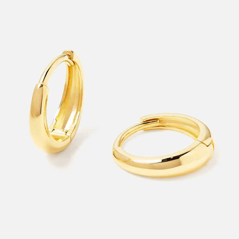 9ct Gold Dome Huggie Hoop Earrings