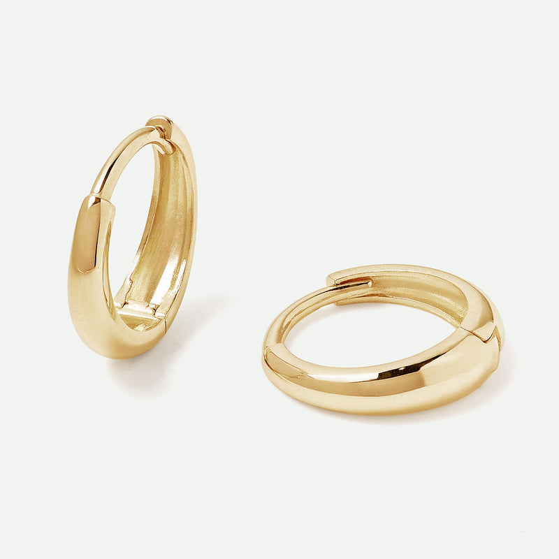 9ct Gold Dome Huggie Hoop Earrings