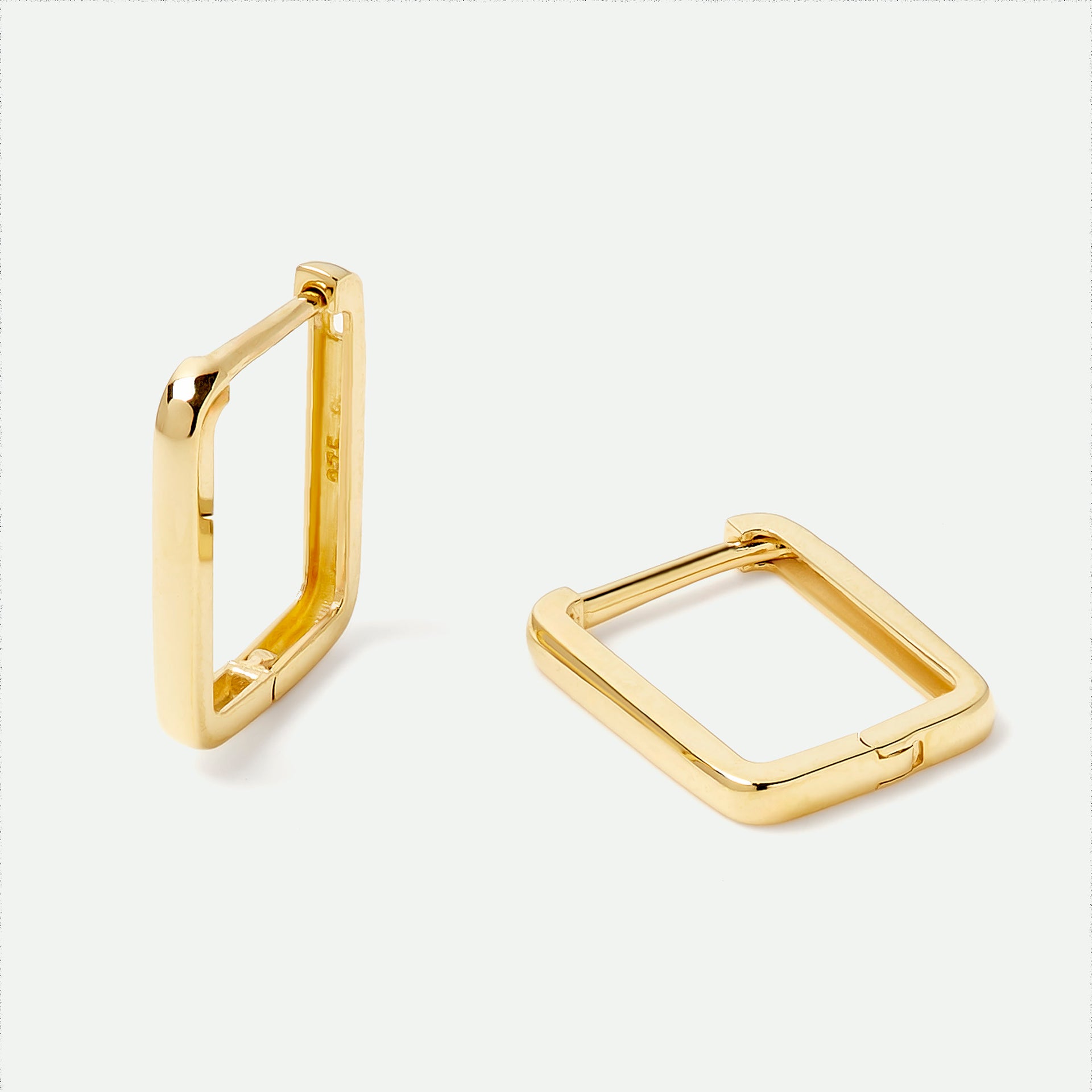 9ct Gold Rectangular Huggie Hoop Earrings