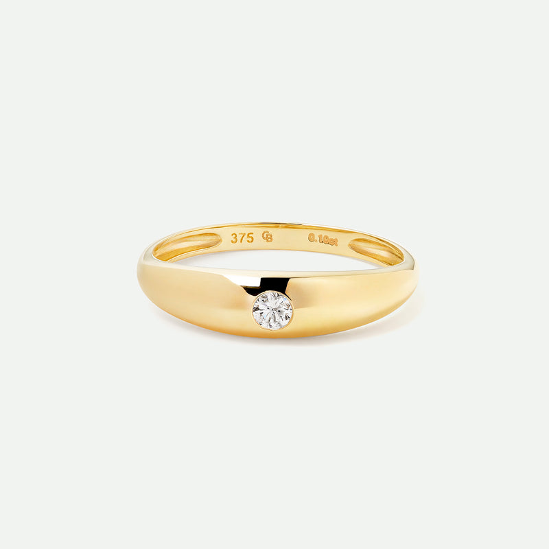 9ct Gold Diamond Dome Ring