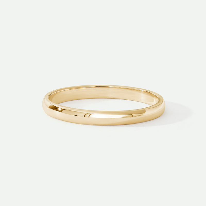 Riley | Classic 9ct Yellow Gold D-Shape Wedding Ring - 2mm