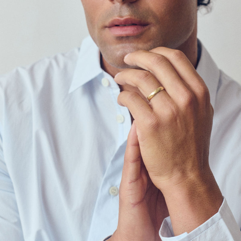 Riley | Classic 9ct Yellow Gold D-Shape Wedding Ring - 4mm