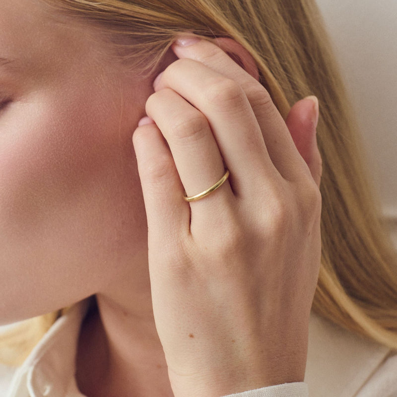 Amory | Classic 9ct Yellow Gold Court Wedding Ring - 2mm