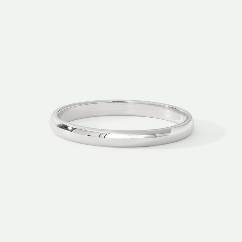 Riley | Classic 9ct White Gold D-Shape Wedding Ring - 2mm