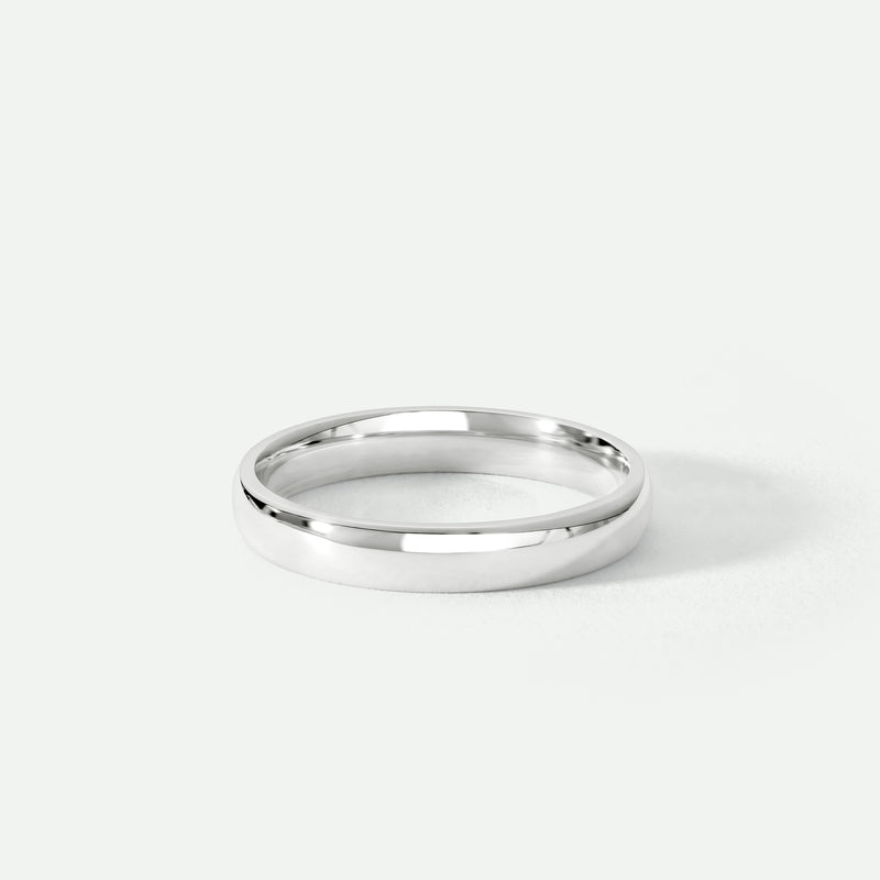 Riley | Classic 18ct White Gold D-Shape Wedding Ring - 3mm