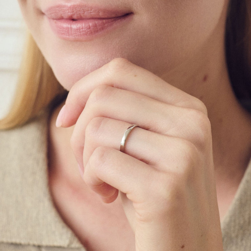 Amory | Classic 9ct White Gold Court Wedding Ring - 2mm