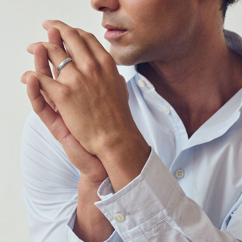 Amory | Classic 9ct White Gold Court Wedding Ring - 4mm