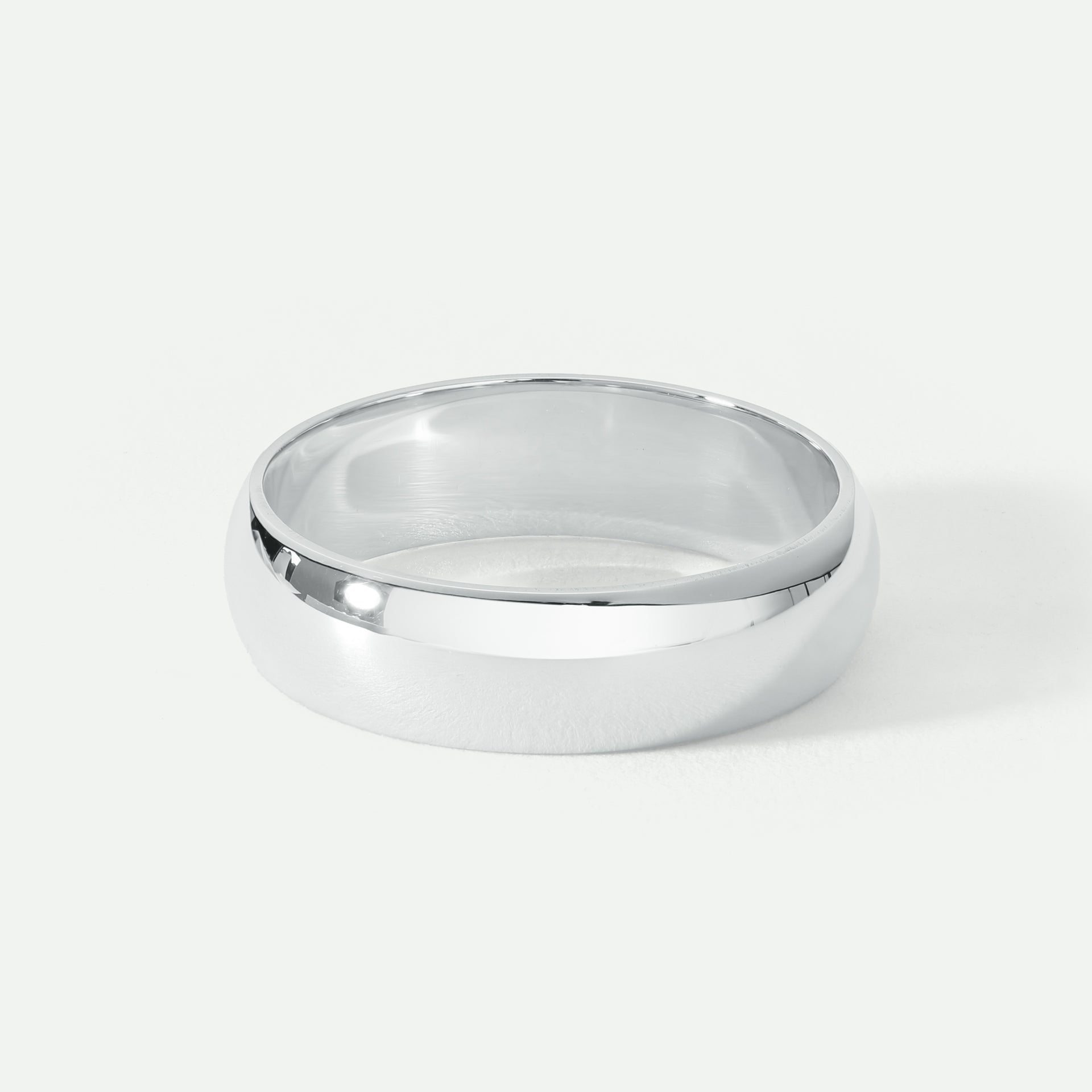 Riley | Classic 9ct White Gold D-Shape Wedding Ring - 5mm