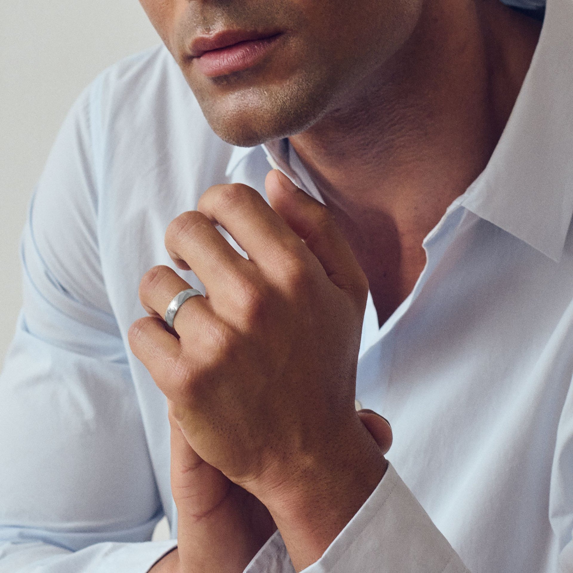 Riley | Classic 9ct White Gold D-Shape Wedding Ring - 5mm