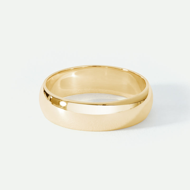 Riley | Classic 9ct Yellow Gold D-Shape Wedding Ring - 5mm