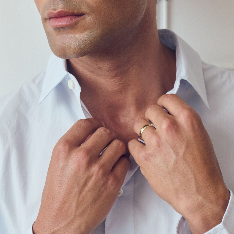 Riley | Classic 9ct Yellow Gold D-Shape Wedding Ring - 5mm