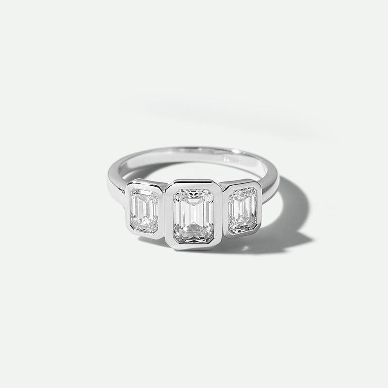 Eliza | 9ct White Gold 2ct tw. Lab Grown Diamond Trilogy Ring