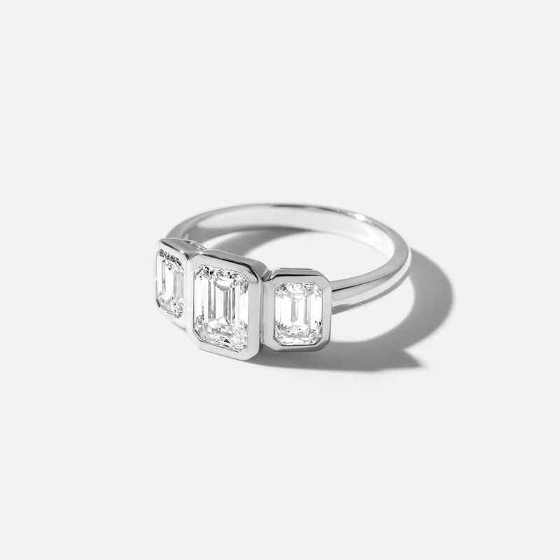Eliza | 9ct White Gold 2ct tw. Lab Grown Diamond Trilogy Ring