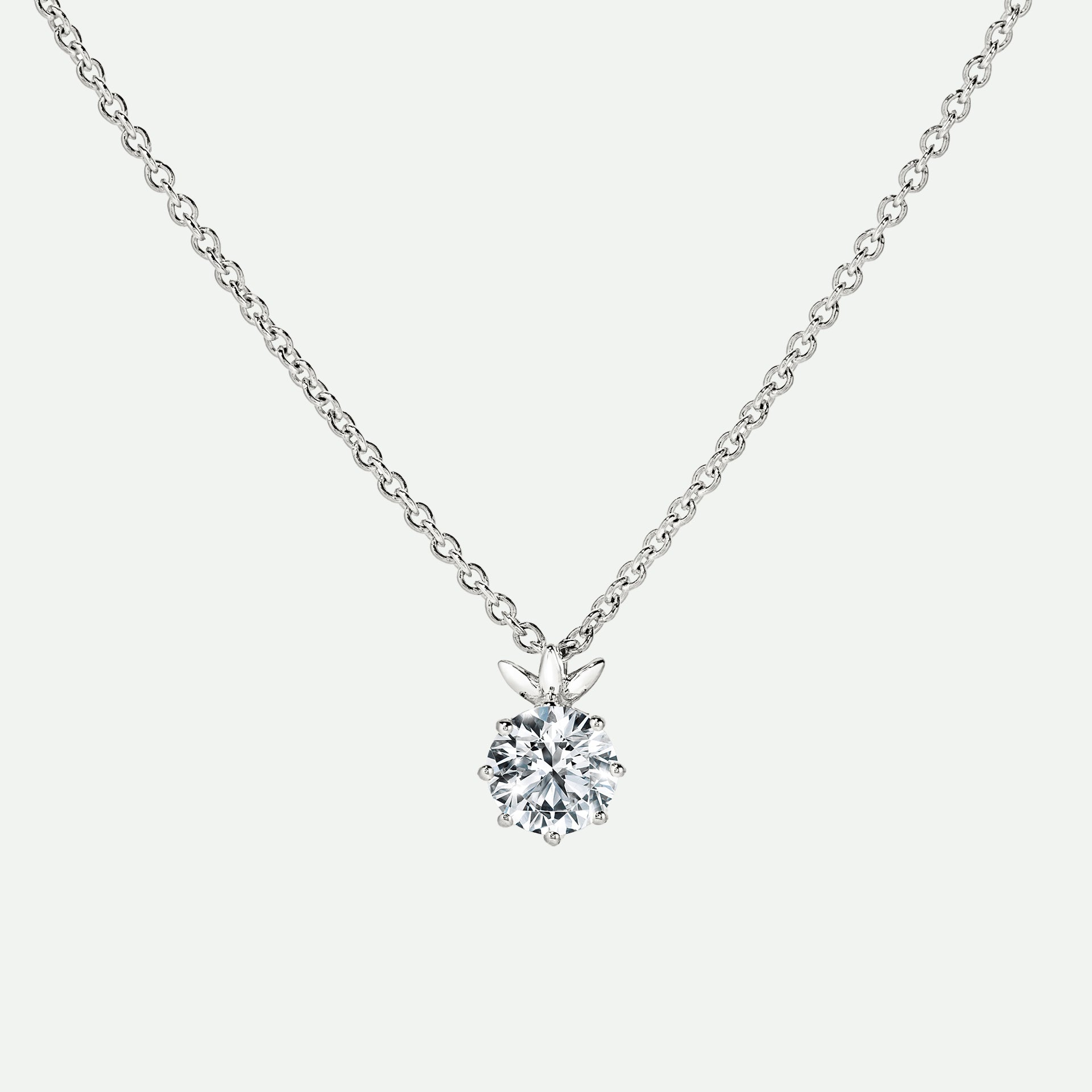 Willow Necklace | 9ct White Gold 0.50ct Lab Grown Diamond Petal Necklace 18 Inches