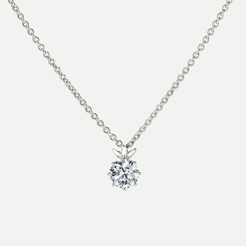 Willow Necklace | 9ct White Gold 0.50ct Lab Grown Diamond Petal Necklace 18 Inches