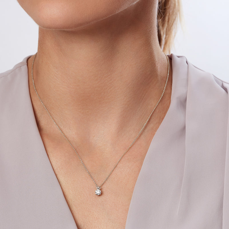 Willow Necklace | 9ct White Gold 0.50ct Lab Grown Diamond Petal Necklace 18 Inches