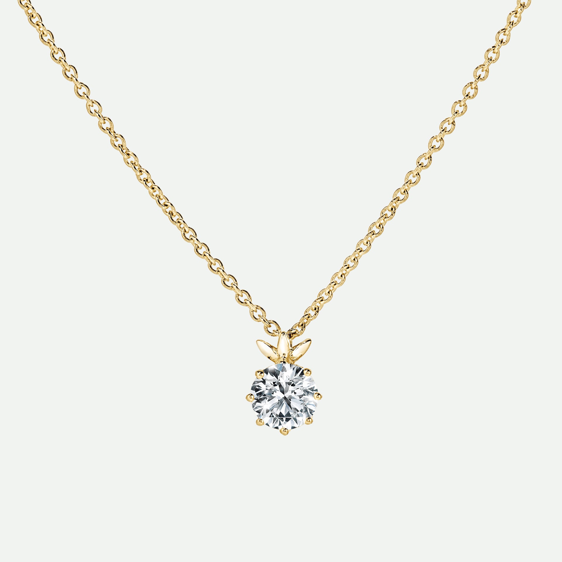 Willow Necklace | 9ct Yellow Gold 0.50ct Lab Grown Diamond Petal Necklace 18 Inches