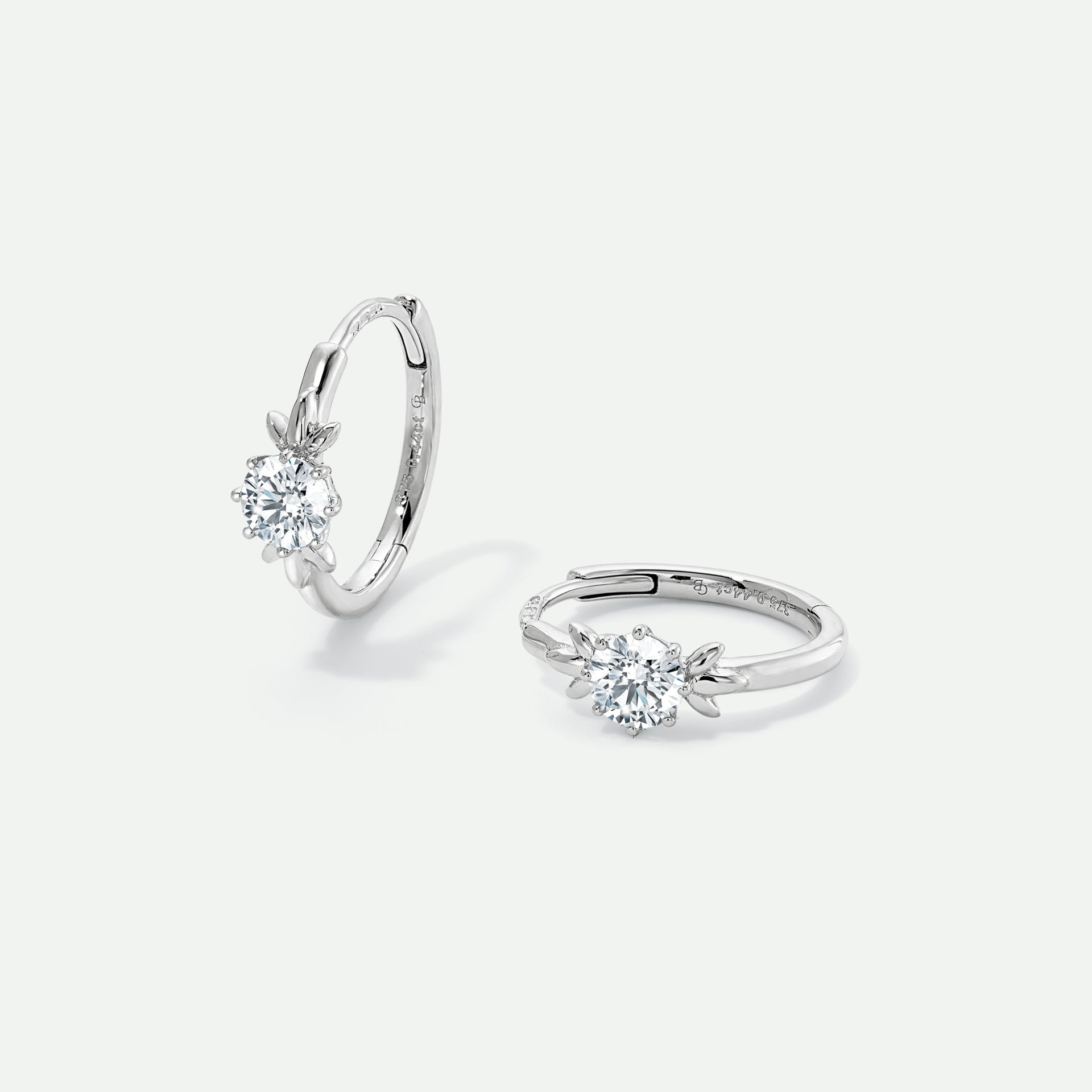 Willow Hoop | 9ct White Gold 0.44ct tw Lab Grown Diamond Petal Hoop Earrings