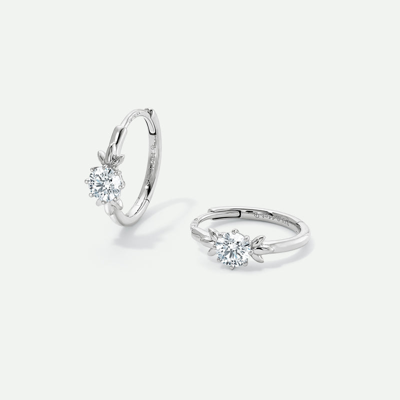 Willow Hoop | 9ct White Gold 0.44ct tw Lab Grown Diamond Petal Hoop Earrings
