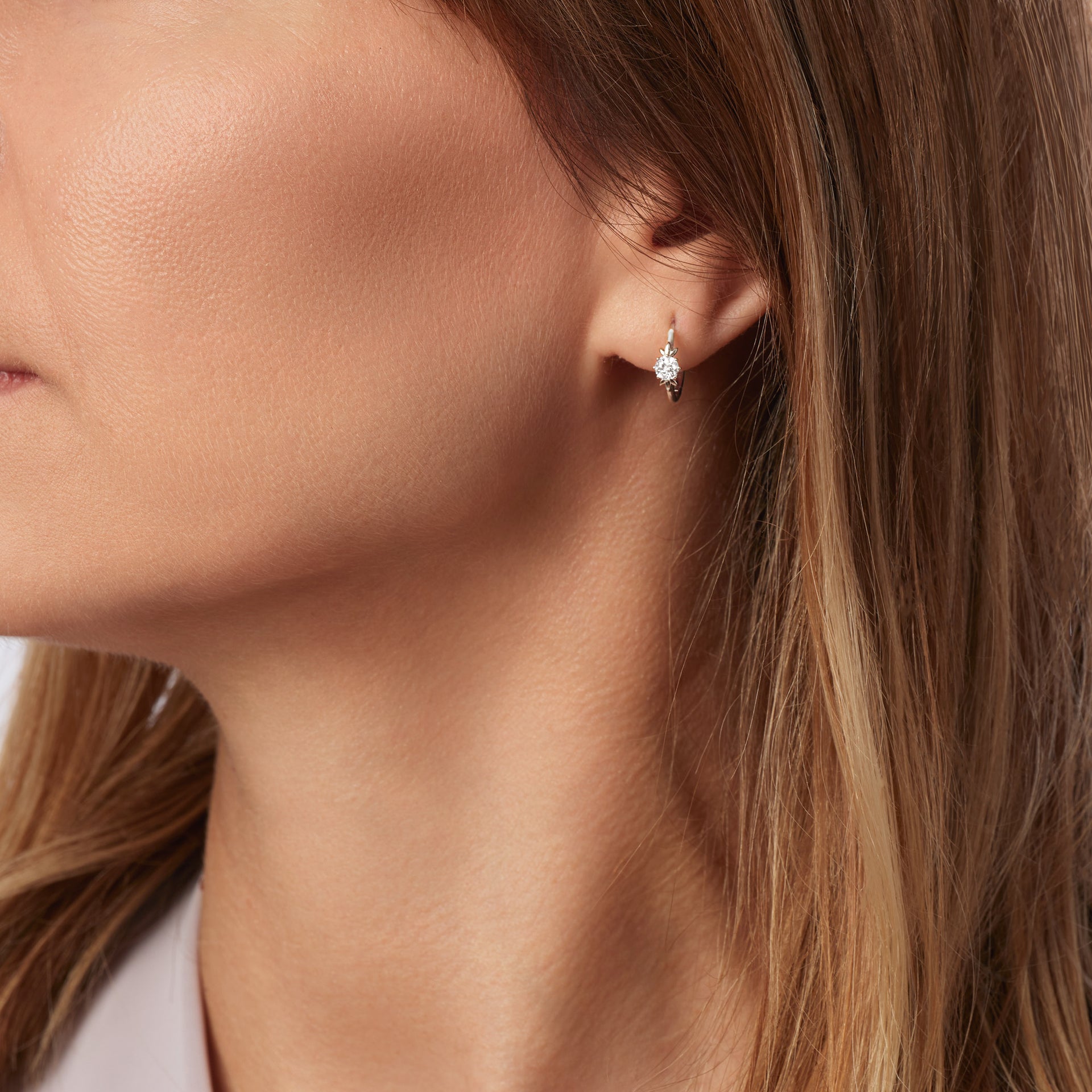 Willow Hoop | 9ct White Gold 0.44ct tw Lab Grown Diamond Petal Hoop Earrings