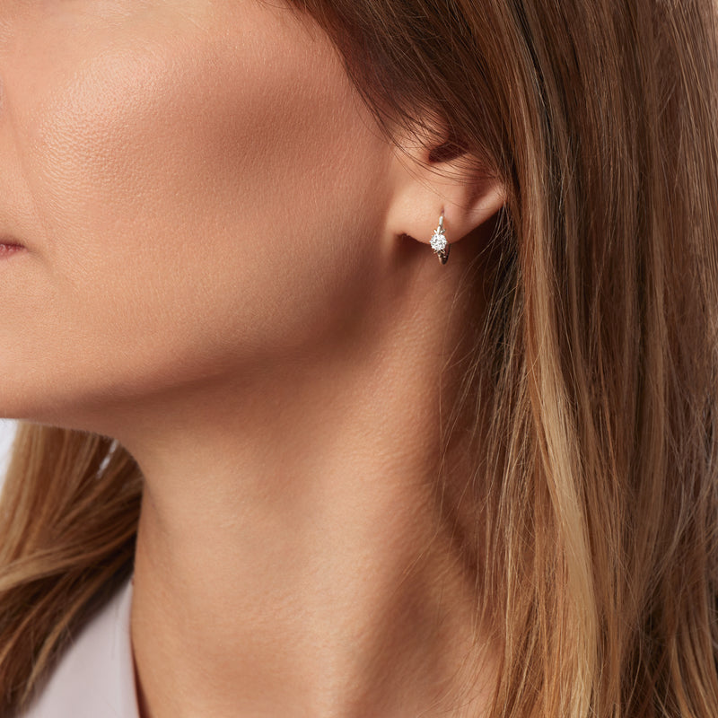 Willow Hoop | 9ct White Gold 0.44ct tw Lab Grown Diamond Petal Hoop Earrings