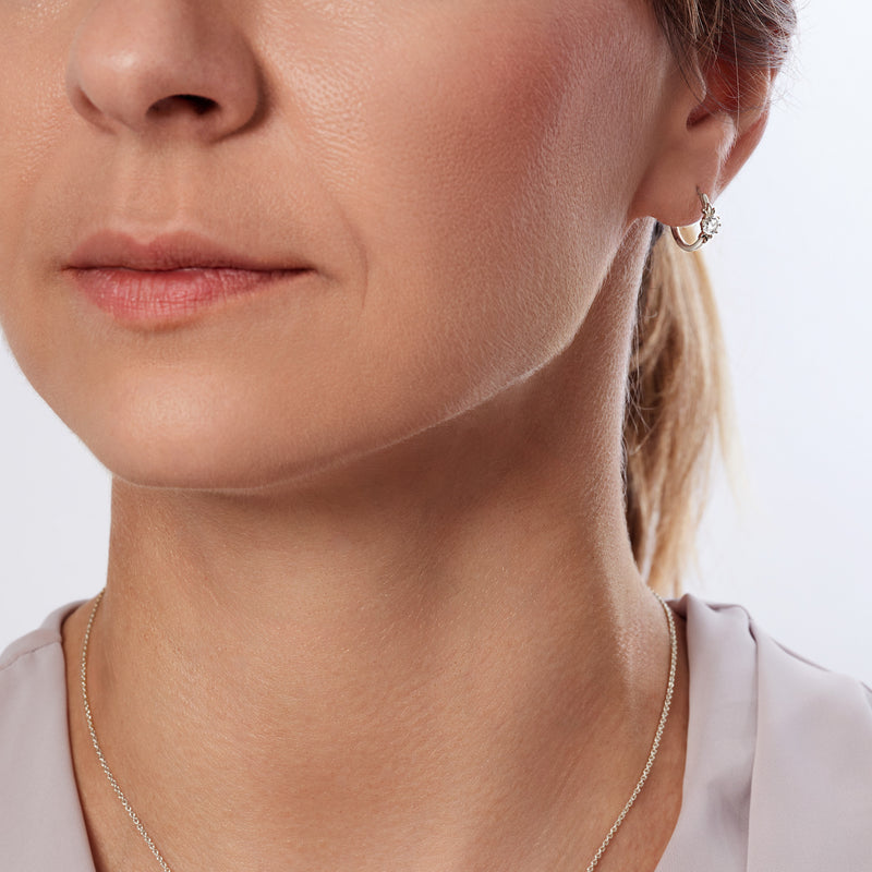 Willow Hoop | 9ct White Gold 0.44ct tw Lab Grown Diamond Petal Hoop Earrings