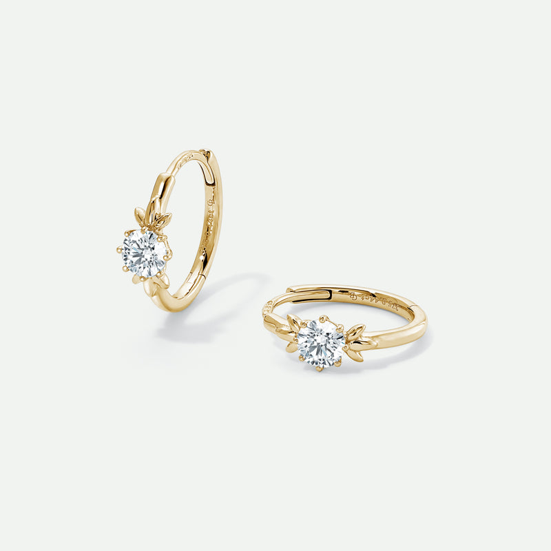 Willow Hoop | 9ct Yellow Gold 0.44ct tw Lab Grown Diamond Petal Hoop Earrings