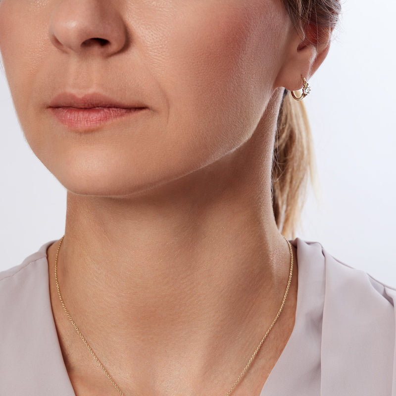 Willow Hoop | 9ct Yellow Gold 0.44ct tw Lab Grown Diamond Petal Hoop Earrings