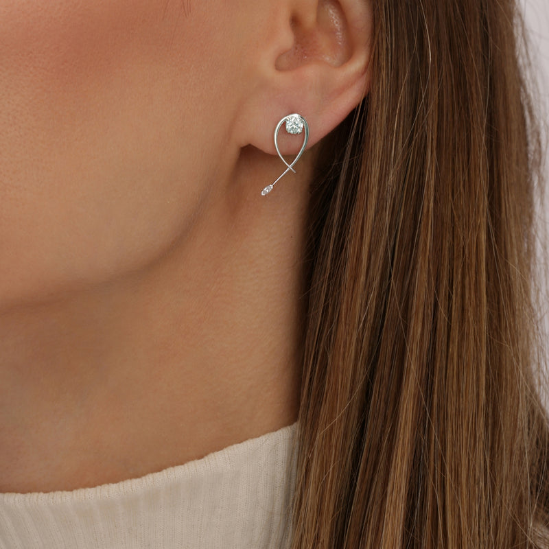 Ivy Earrings | 9ct White Gold 0.55ct tw. Twist Vine Stud Earrings