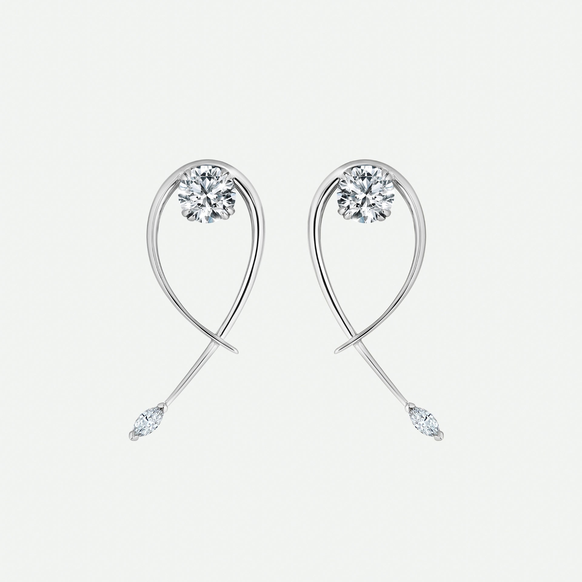 Ivy Earrings | 9ct White Gold 0.55ct tw. Twist Vine Stud Earrings