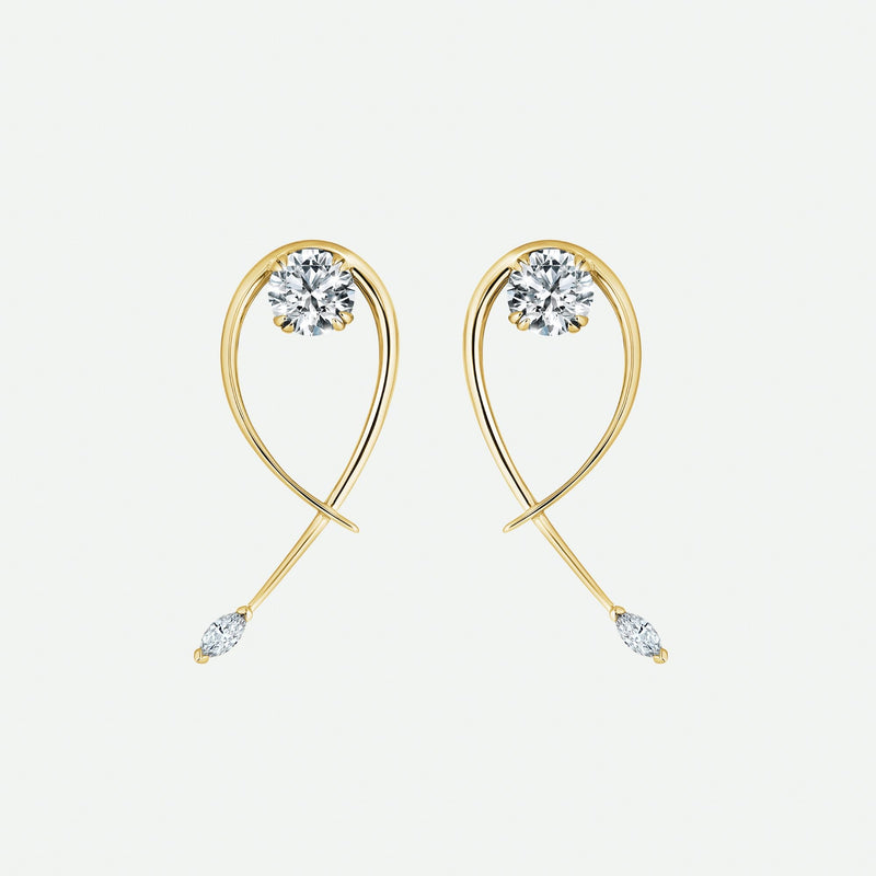 Ivy Earrings | 9ct Yellow Gold 0.55ct tw. Twist Vine Stud Earrings