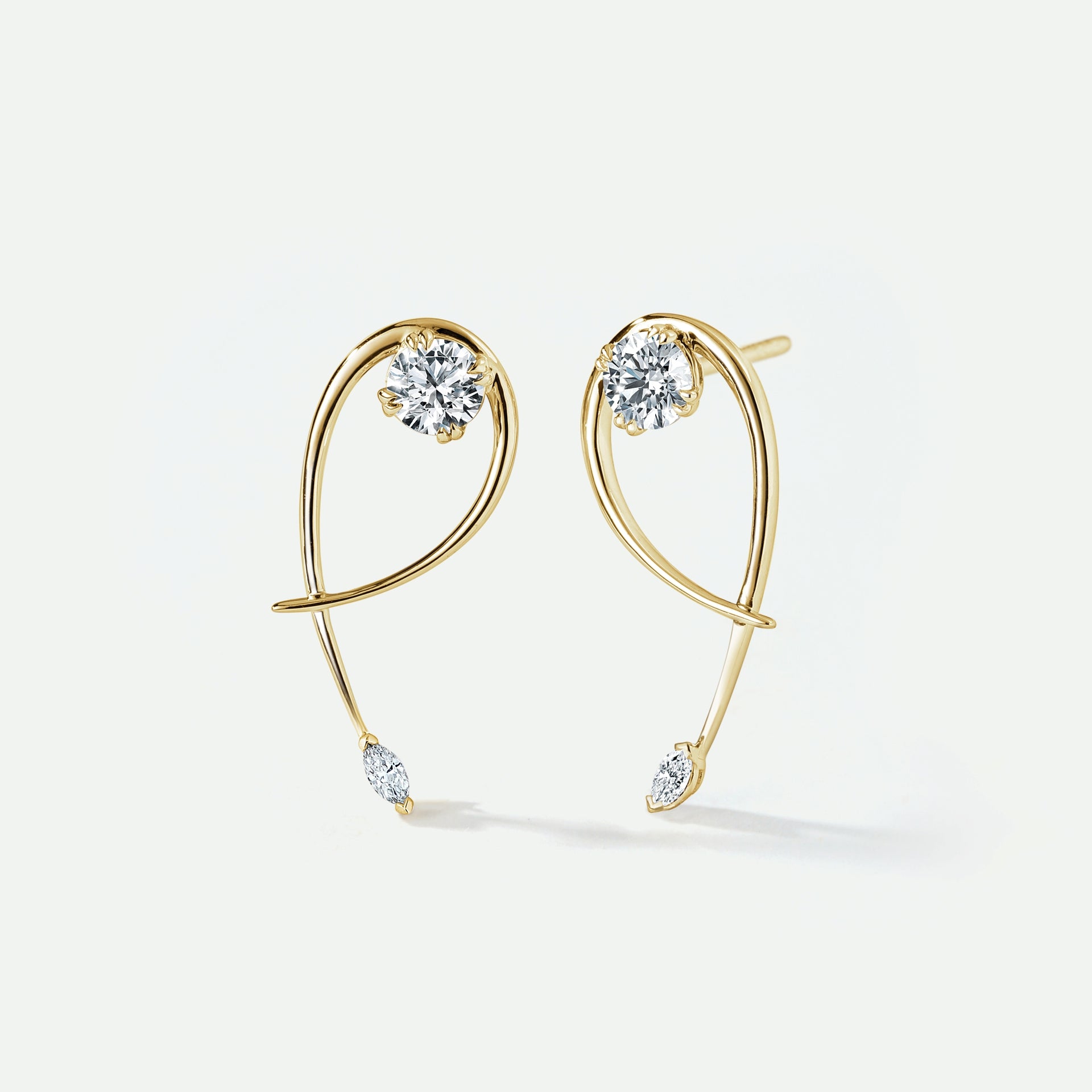 Ivy Earrings | 9ct Yellow Gold 0.55ct tw. Twist Vine Stud Earrings