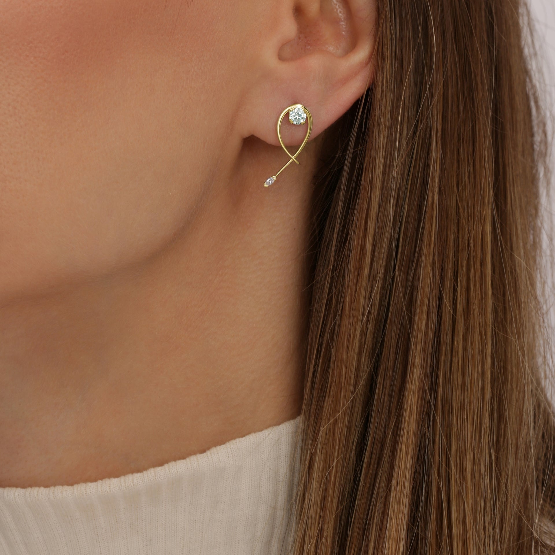 Ivy Earrings | 9ct Yellow Gold 0.55ct tw. Twist Vine Stud Earrings