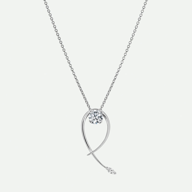Ivy Necklace | 9ct White Gold 0.40ct Twist Vine Necklace 18 Inches