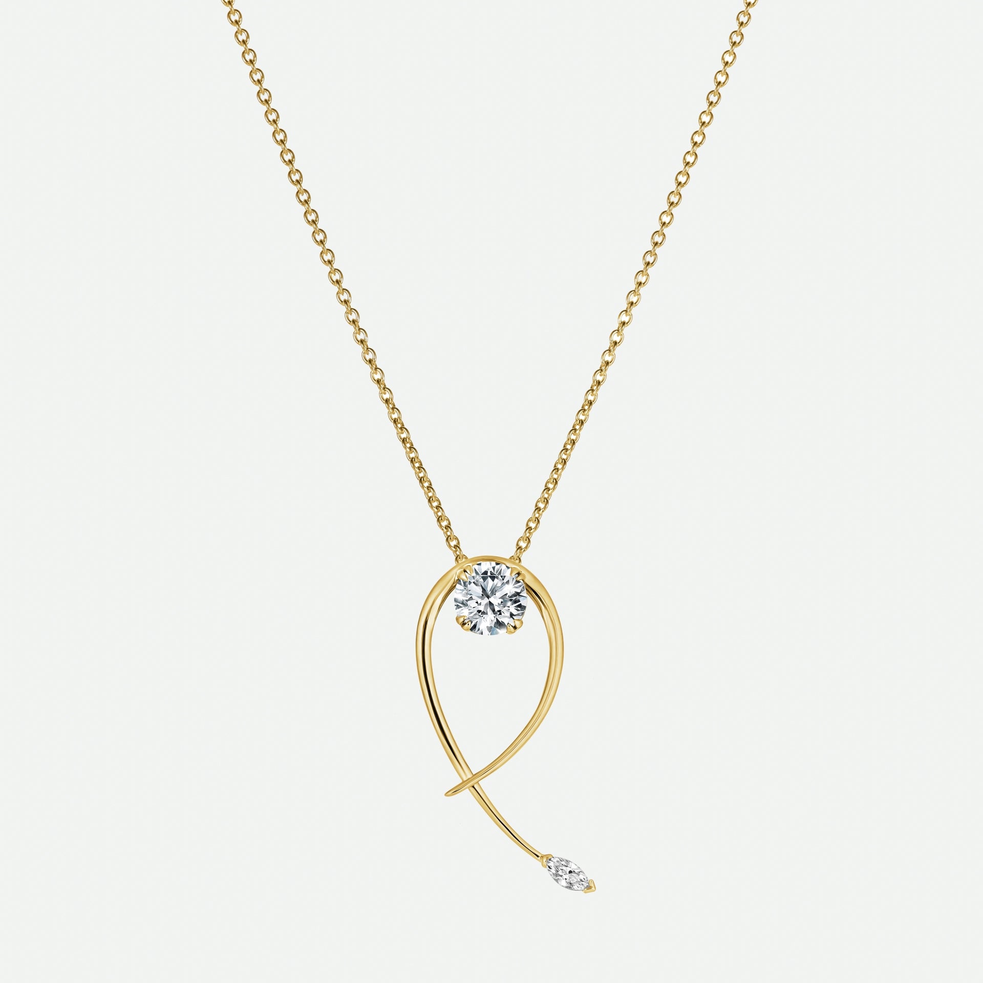 Ivy Necklace | 9ct Yellow Gold 0.40ct Twist Vine Necklace 18 Inches