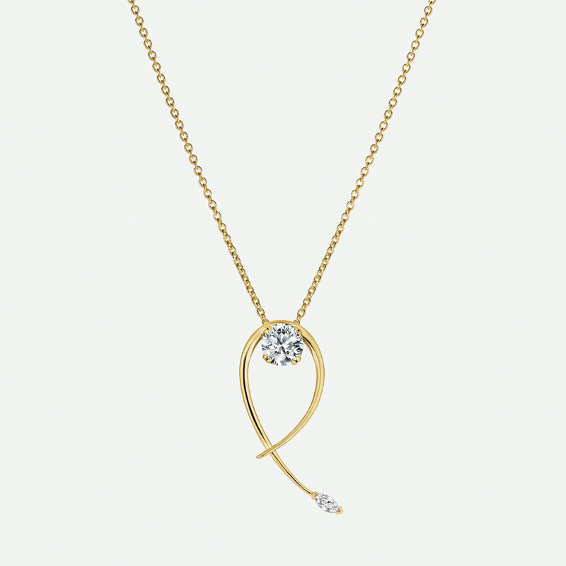 Ivy Necklace | 9ct Yellow Gold 0.40ct Twist Vine Necklace 18 Inches