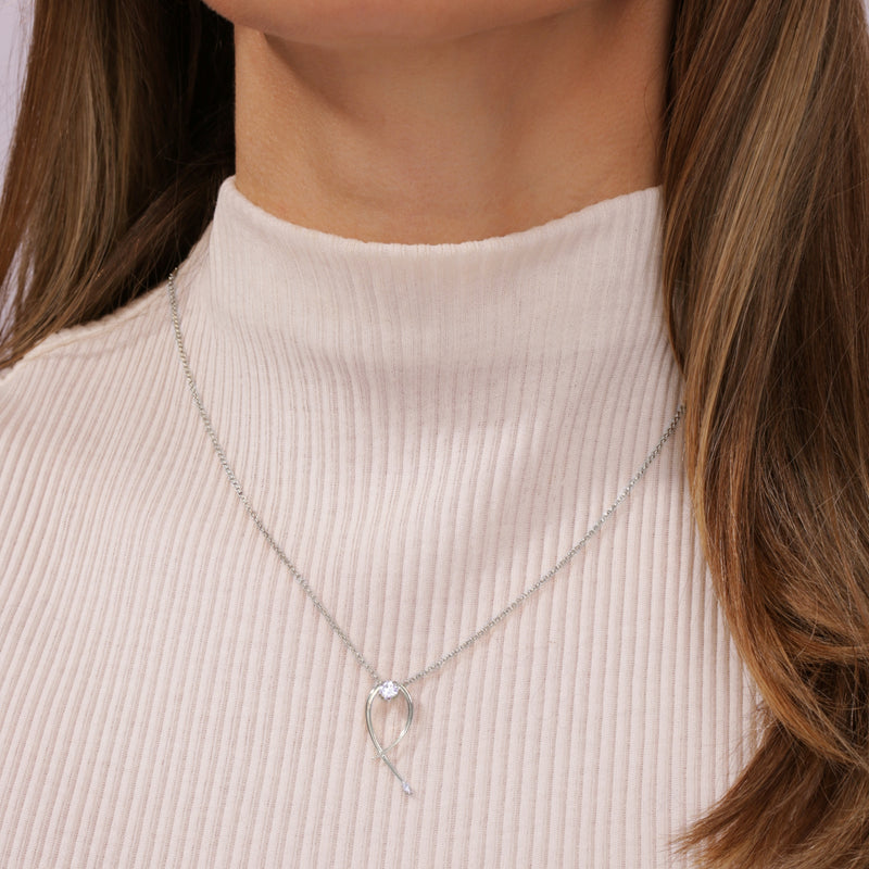 Ivy Necklace | 9ct White Gold 0.40ct Twist Vine Necklace 18 Inches