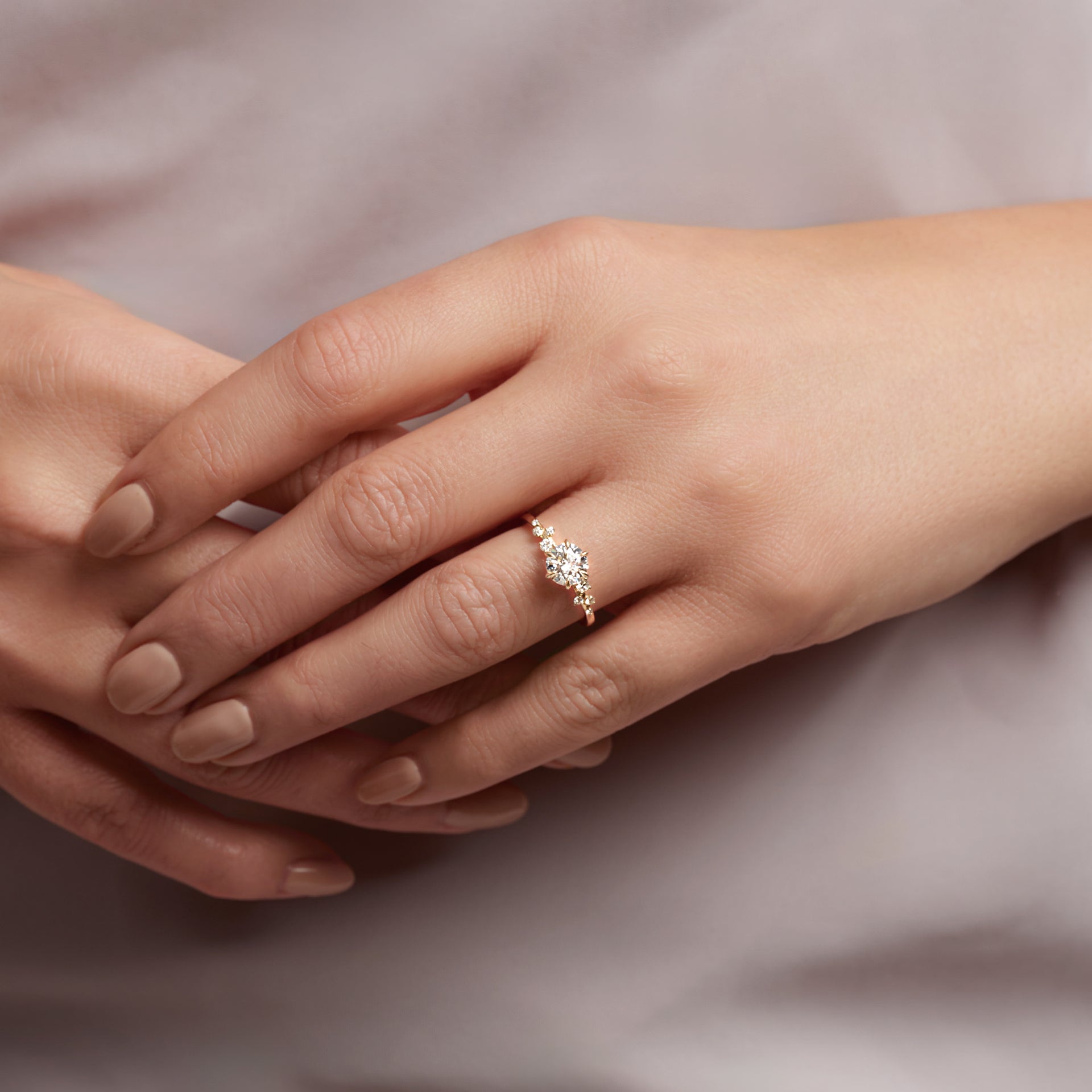 Luna | 9ct Yellow Gold 1.13ct tw. Lab Grown Diamond Scatter Engagement Ring