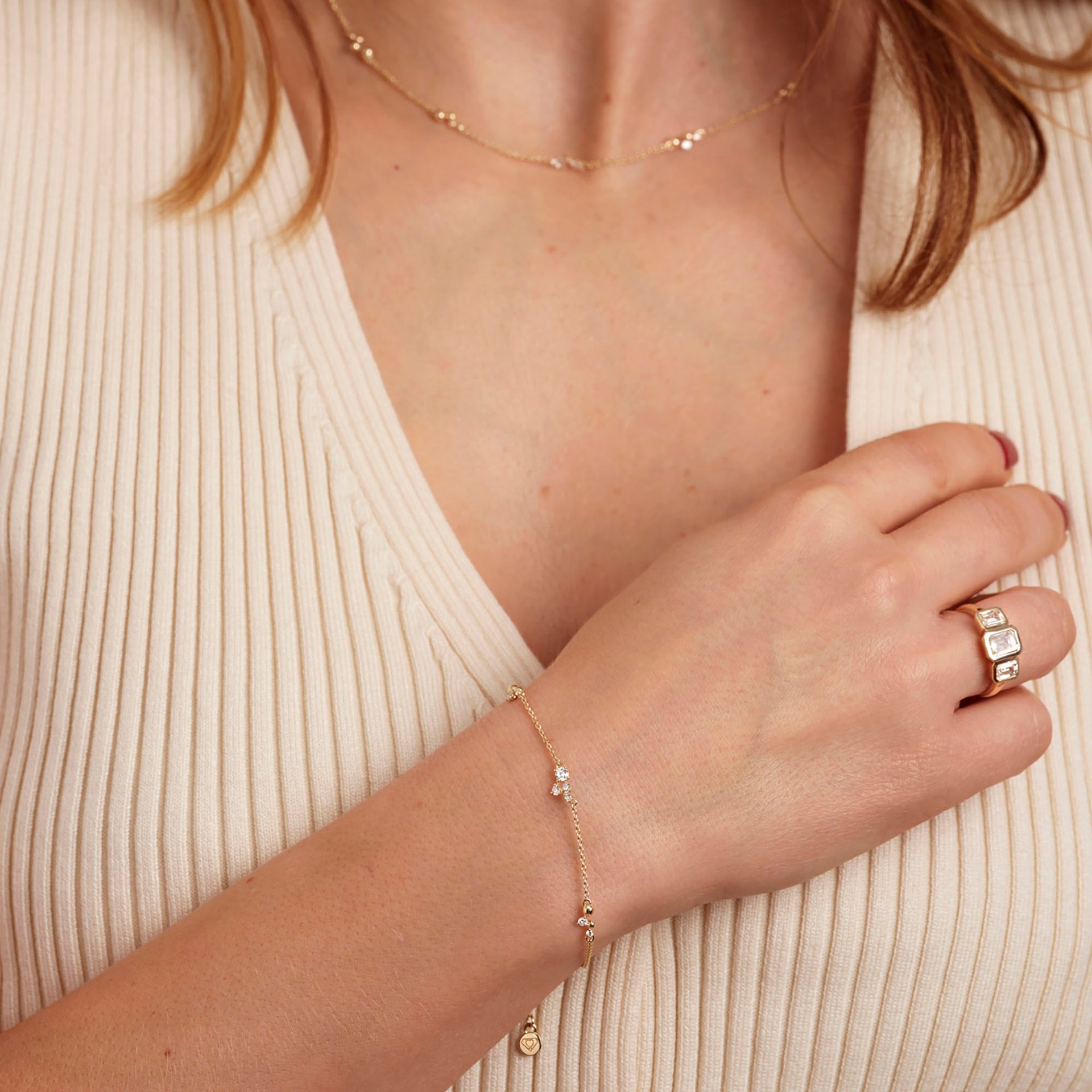 Eliza | 9ct Yellow Gold 2ct tw. Emerald Cut Lab Grown Diamond Trilogy Ring