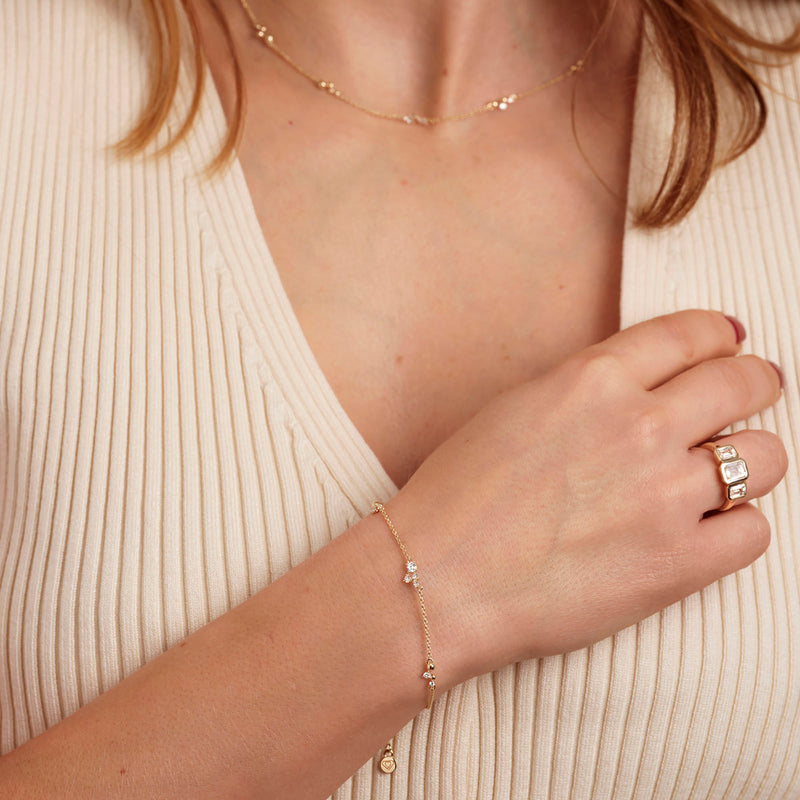 Luna Necklace | 9ct Yellow Gold 0.52ct tw. Lab Grown Diamond Scatter Necklace 18 Inches