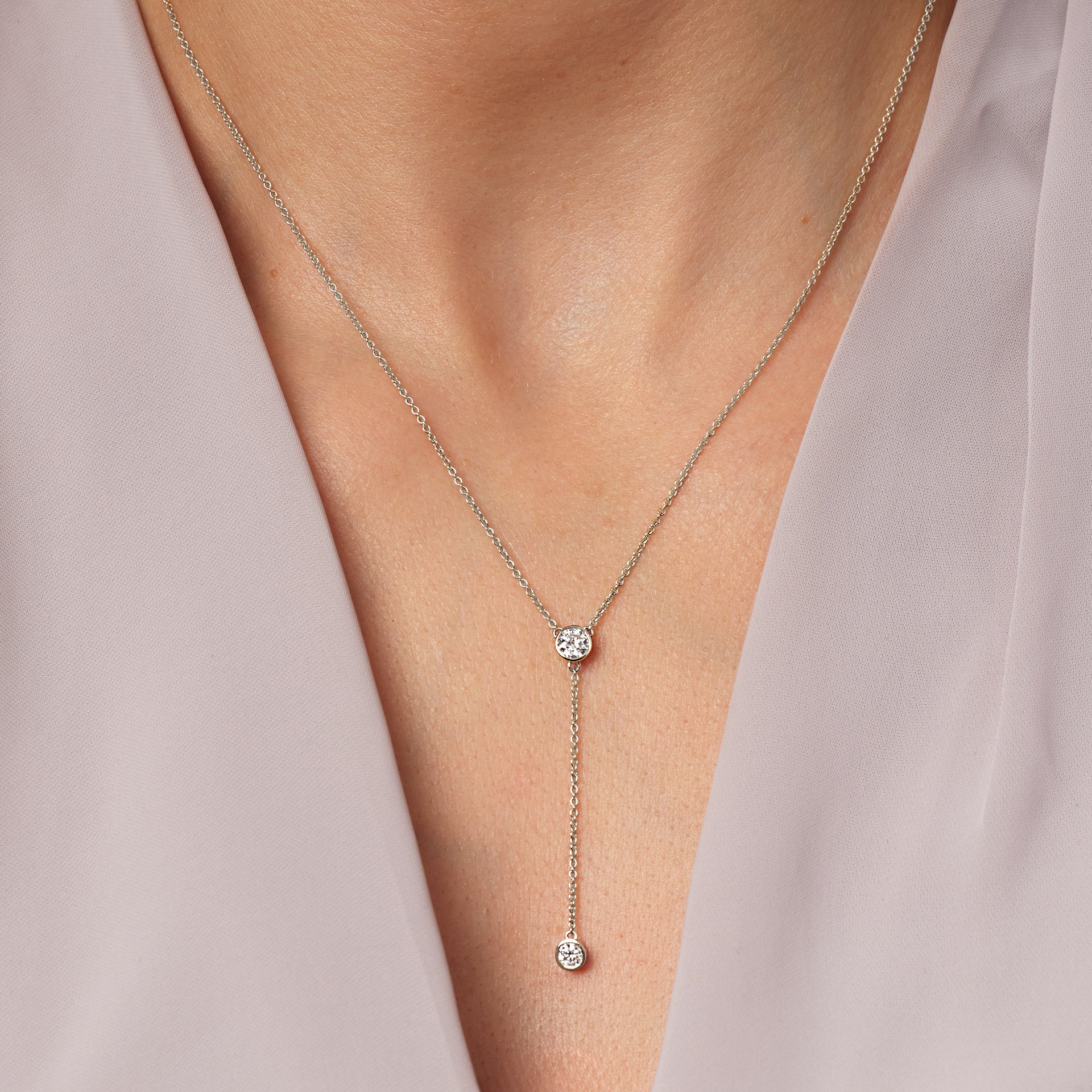 Ember | 9ct White Gold 0.50ct tw. Lab Grown Diamond Lariat 18 Inches