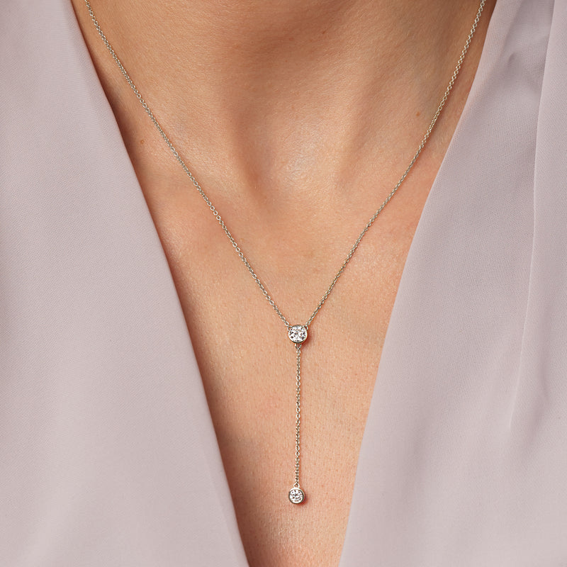 Ember | 9ct White Gold 0.50ct tw. Lab Grown Diamond Lariat 18 Inches