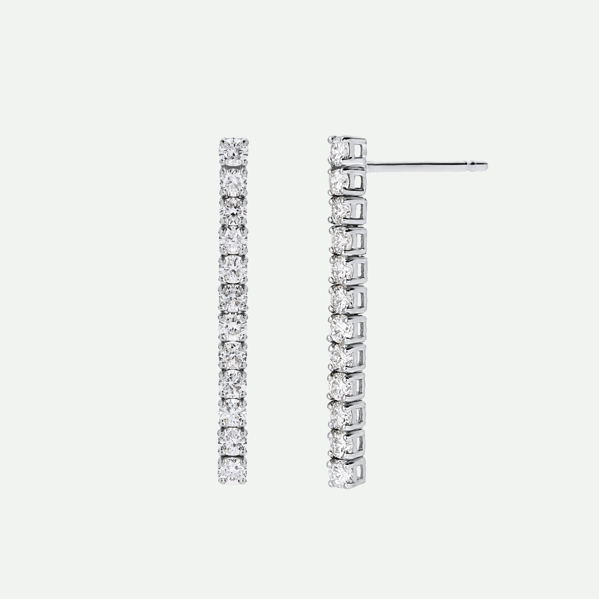 Lina | 9ct White Gold 0.34ct tw. Tennis Drop Earring Studs