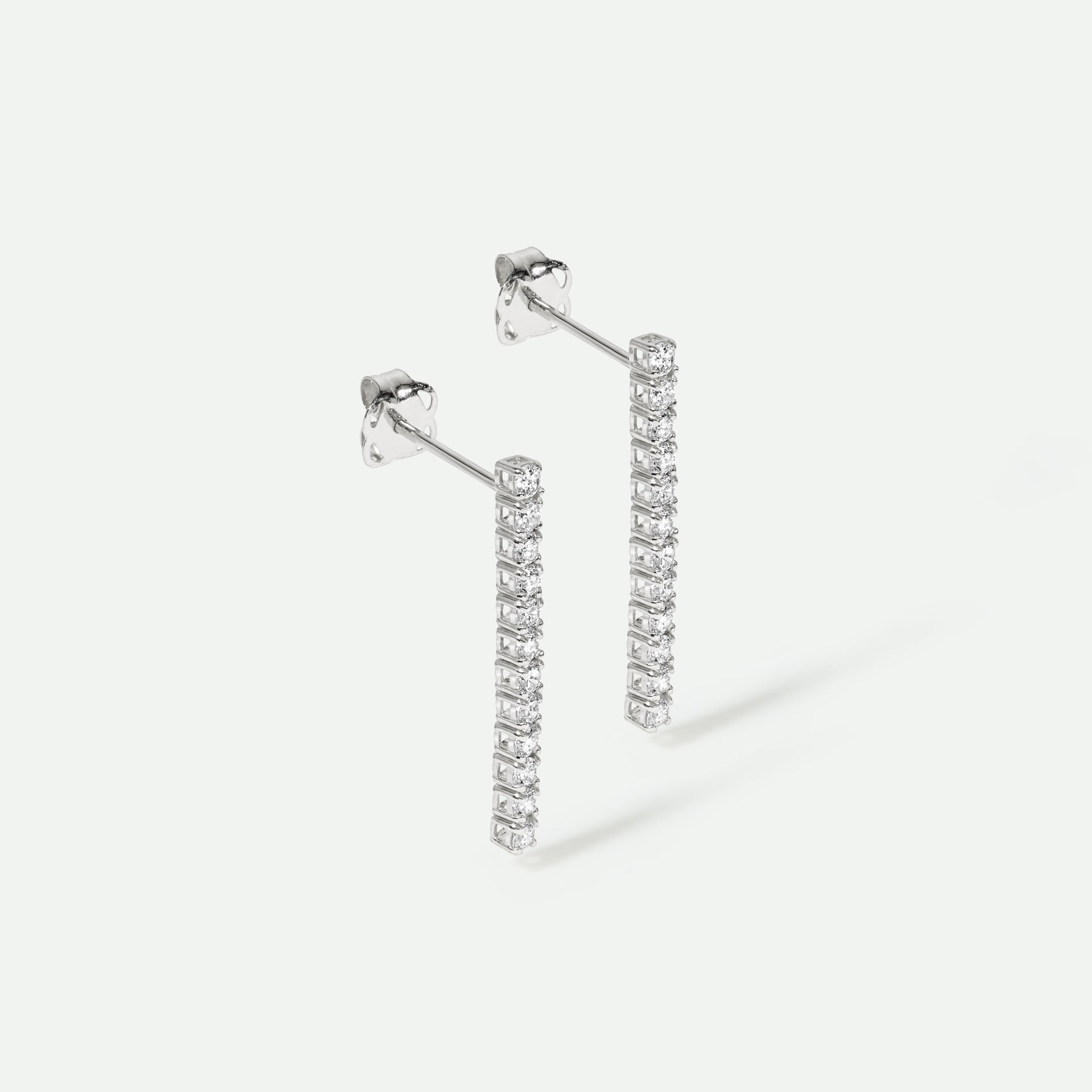 Lina | 9ct White Gold 0.34ct tw. Tennis Drop Earring Studs