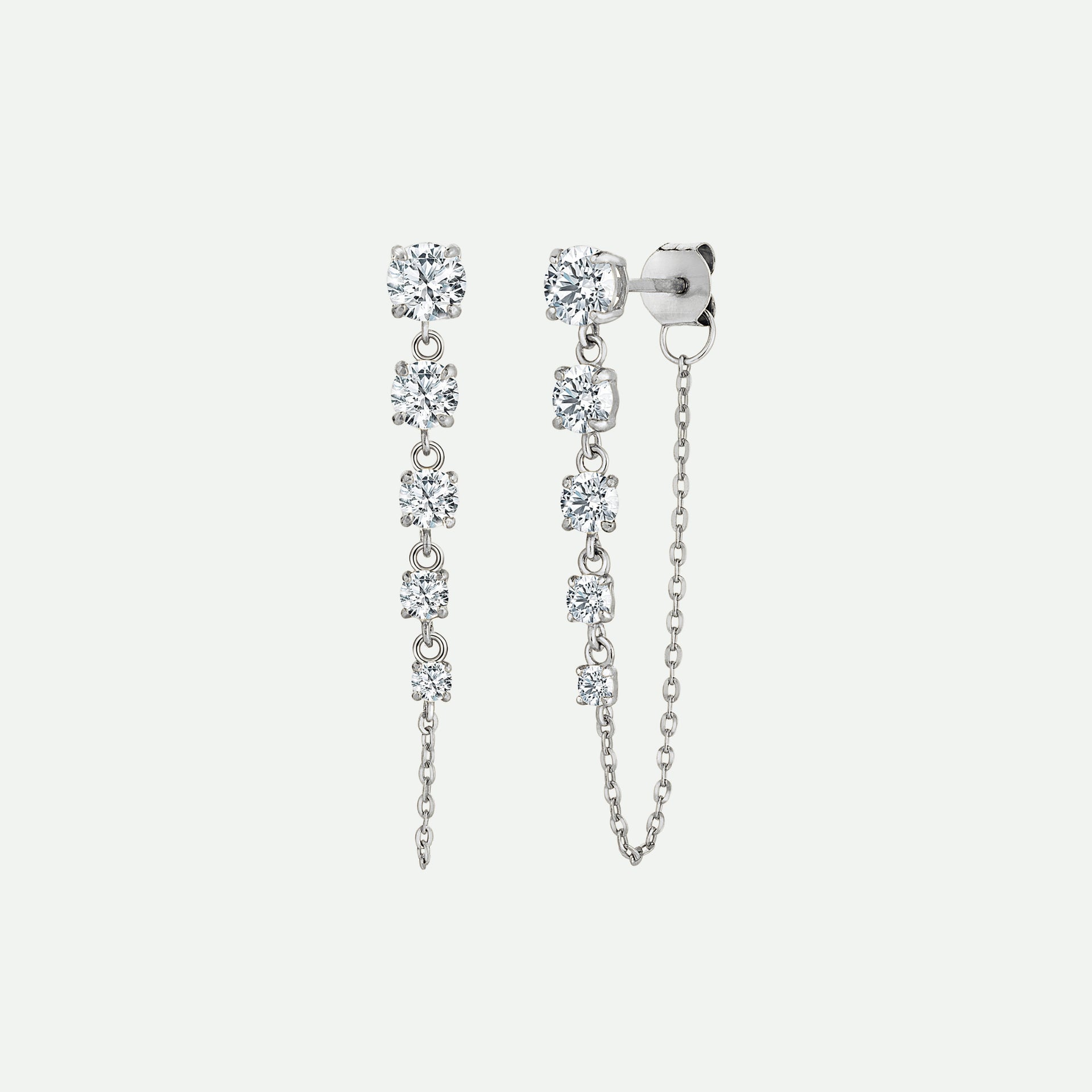 Evita | 9ct White Gold 1.23ct tw. Lab Grown Diamonds Graduated Drop Earrings